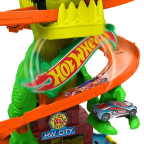 Hot Wheels City Pista T-Rex X Quartel de Bombeiros - Mattel