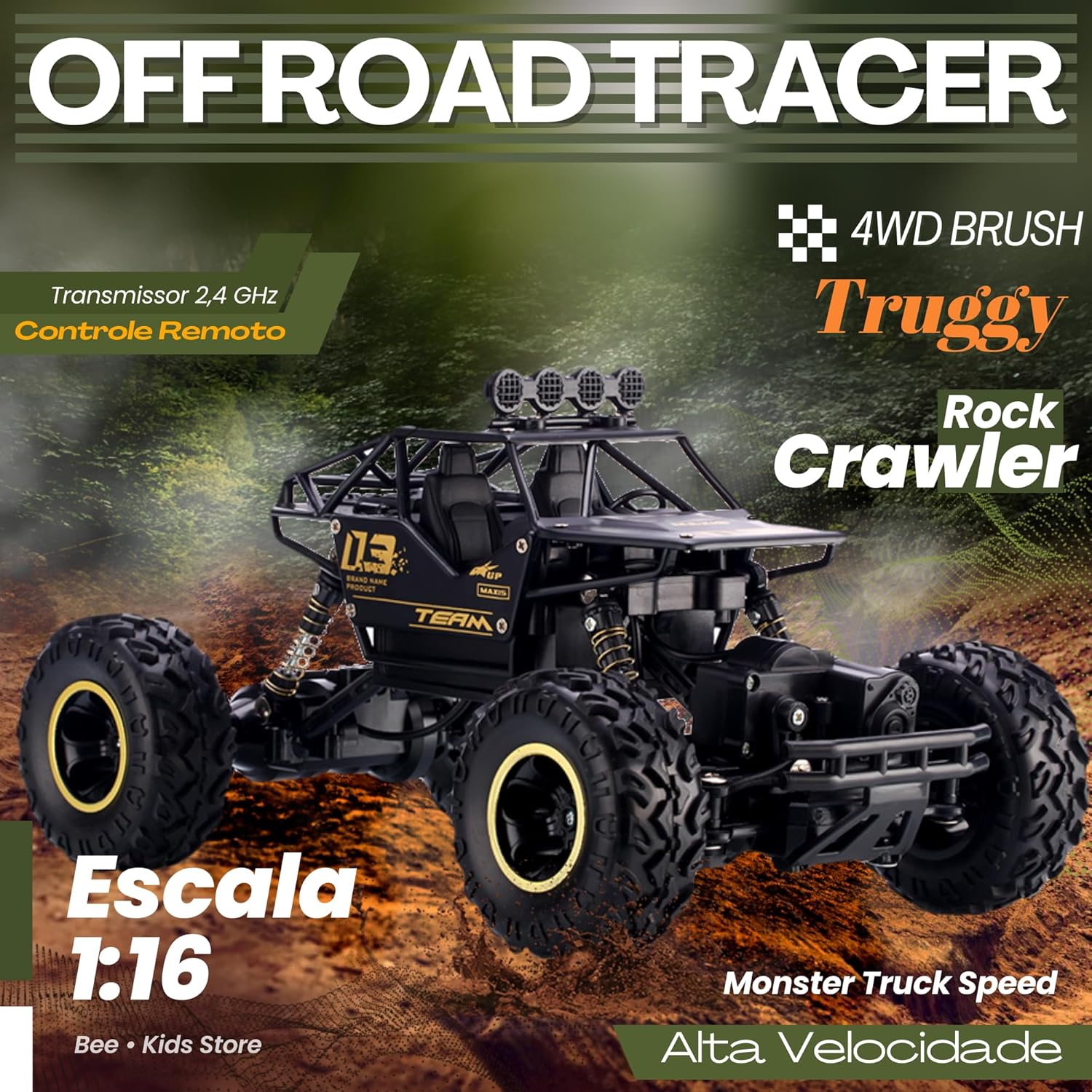 Carrinho de Controle Remoto Rock crawler 4x4 - Promoção [DIA DAS CRIANÇAS] 20%OFF -