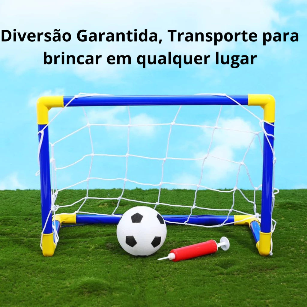 Kit Mini Golzinho de futebol trave rede bola e bomba de encher Brinquedo infantil