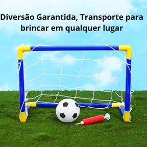 Kit Mini Golzinho de futebol trave rede bola e bomba de encher Brinquedo infantil