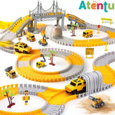 Pista de Carrinhos Construção com 98 Peças Brinquedo Infantil com Carrinho